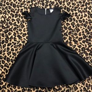 Black cold shoulder David Charles girls dress